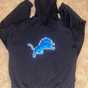 Black & Blue vintage Hoodie with Blue Lion Logo (reversible) 90’s